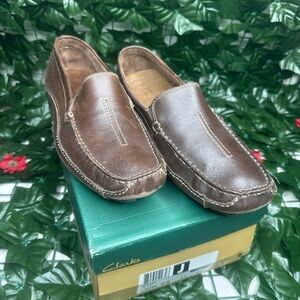 Clarks Brown Leather Loafers
